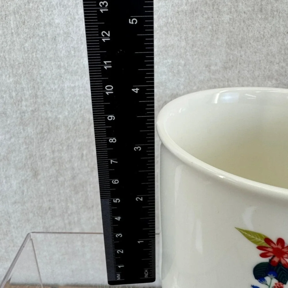 Opalhouse Floral Monogram K Porcelain Coffee Mug Gold Handle White 3.75in - Picture 6 of 7